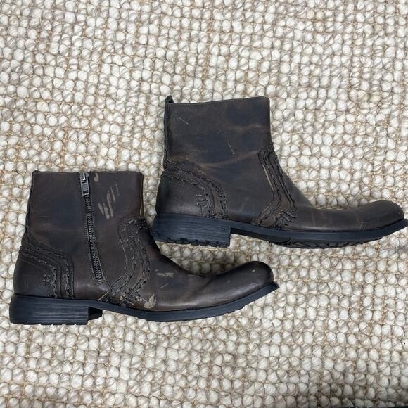 Bed Stu Revolution Boots SZ 10.5 Dark Brown Distressed Leather Men's Boots EUC - Picture 5 of 9
